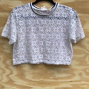 White crop top with pretty detailing